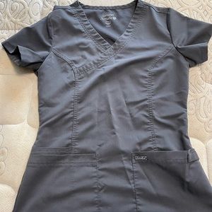 Light grey and black scrubs